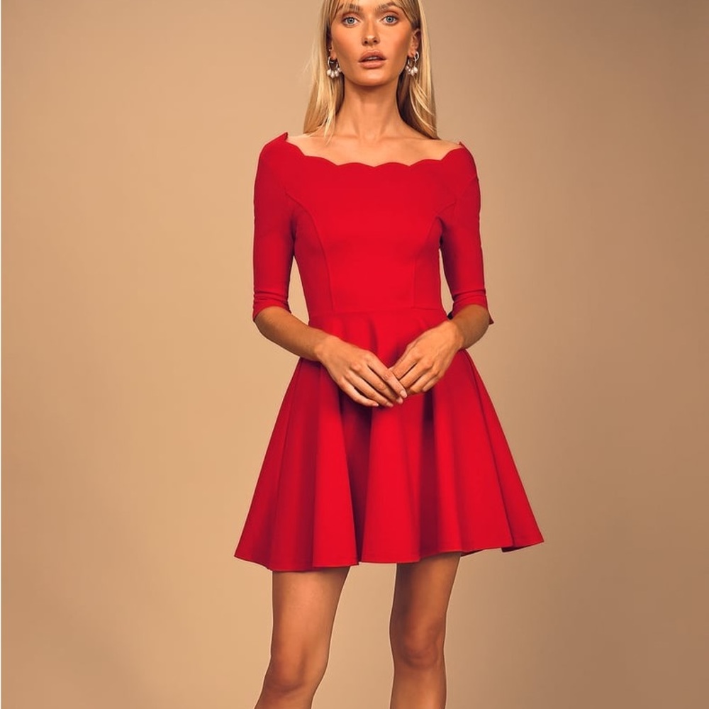 BRAND NEW Lulu’s Red Skater Dress